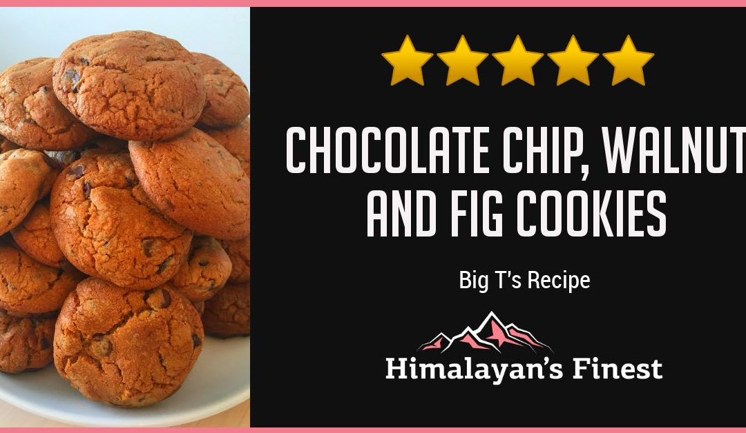 Chocolate chip, walnut and fig cookies