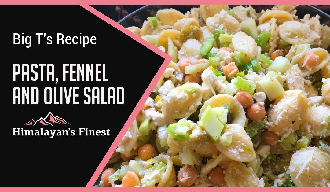 Pasta, fennel and olive salad